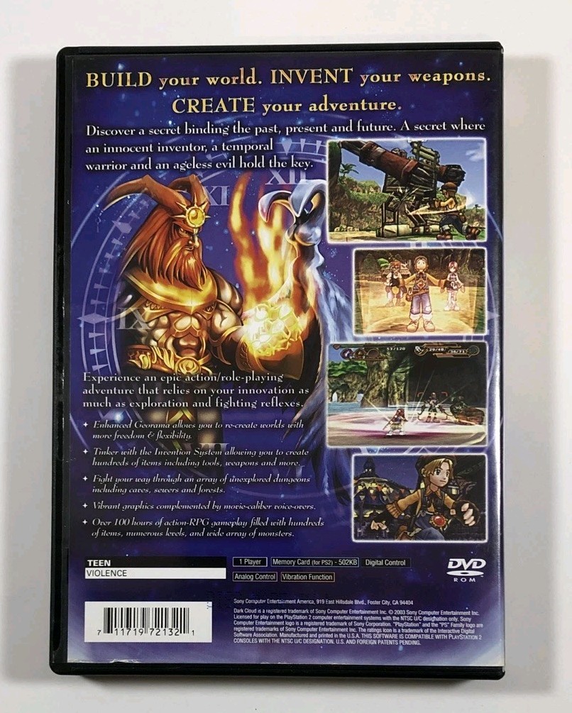 AUTHENTIC COVER ART ONLY NO GAME Dark Cloud 2 (PlayStation 2 / PS2) PLEASE READ