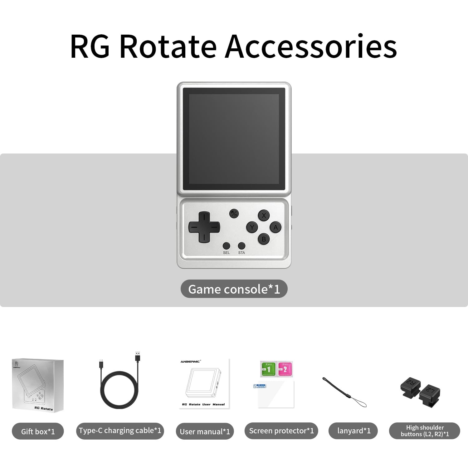RG Rotate Retro Handheld Game Console , 3.5 Inch Swivel Screen Android Handhe…