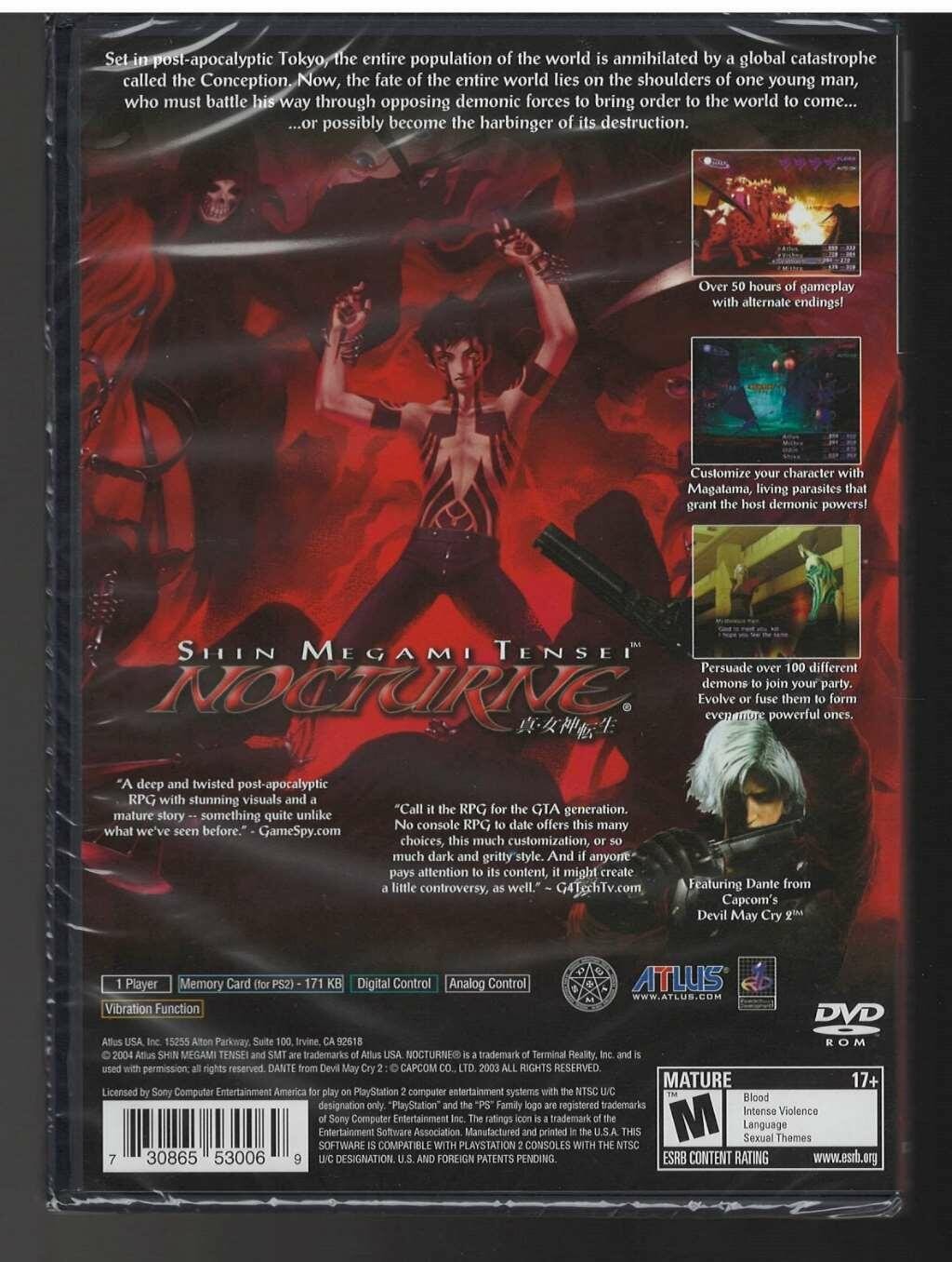 Shin Megami Tensei: Nocturne PS2 (Brand New Factory Sealed US Version) Playstati