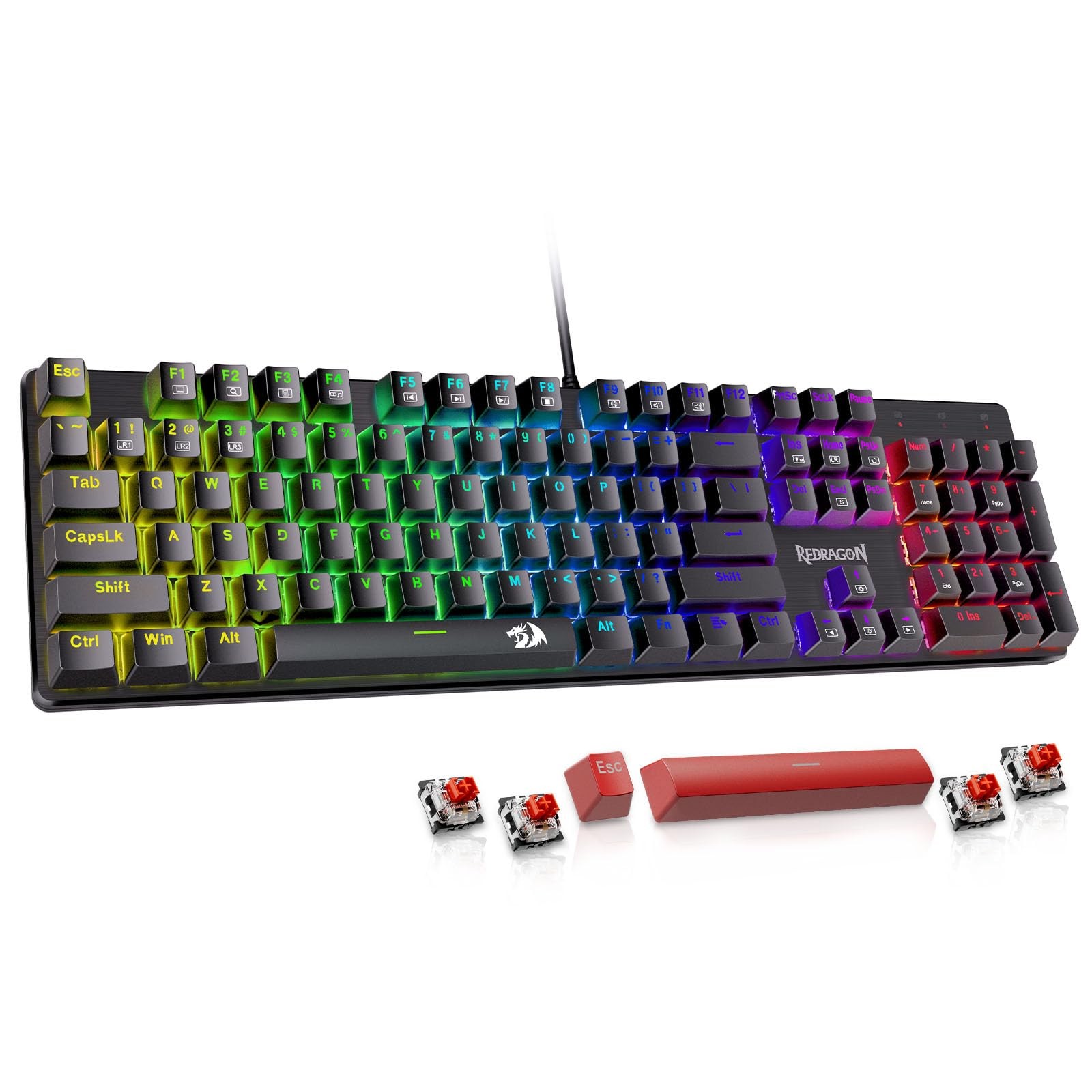 Redragon Mechanical Gaming Keyboard Wired 11 Programmable Backlit Modes
