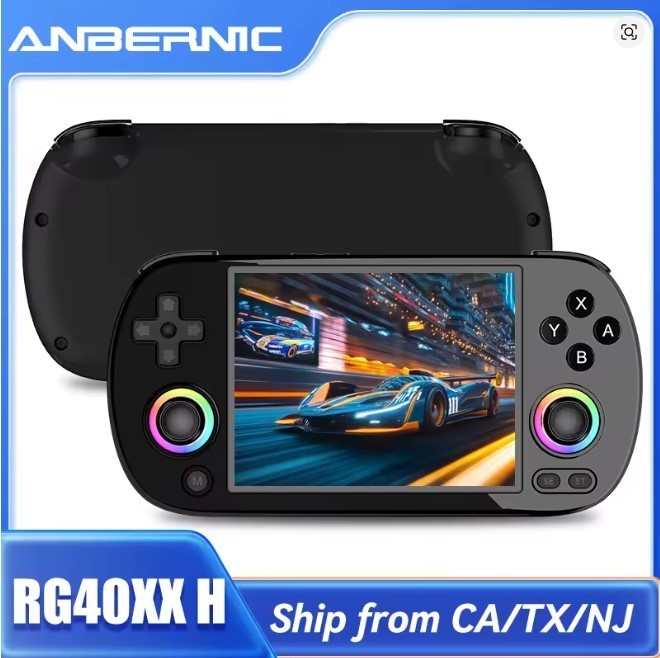 RG40XX H Handheld Game Console 4” Screen Linux System Joystick RGB Light Effect