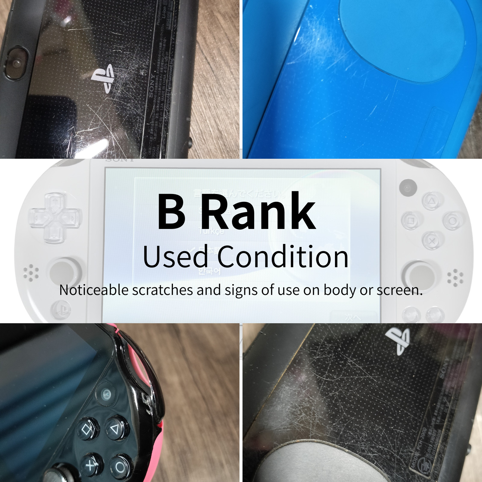 PS Vita PCH-2000 Sony Playstation Console Region Select Rank and Chargers MC