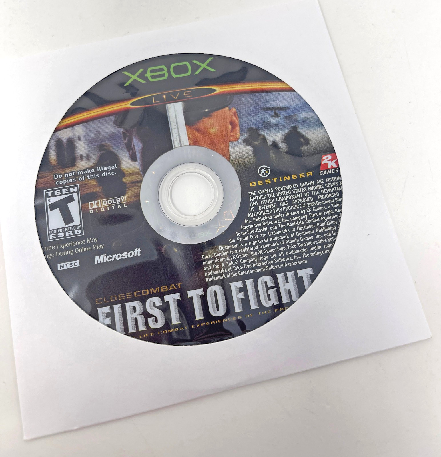 Close Combat: First to Fight (Xbox, 2005) Disc Only Used Tested Works