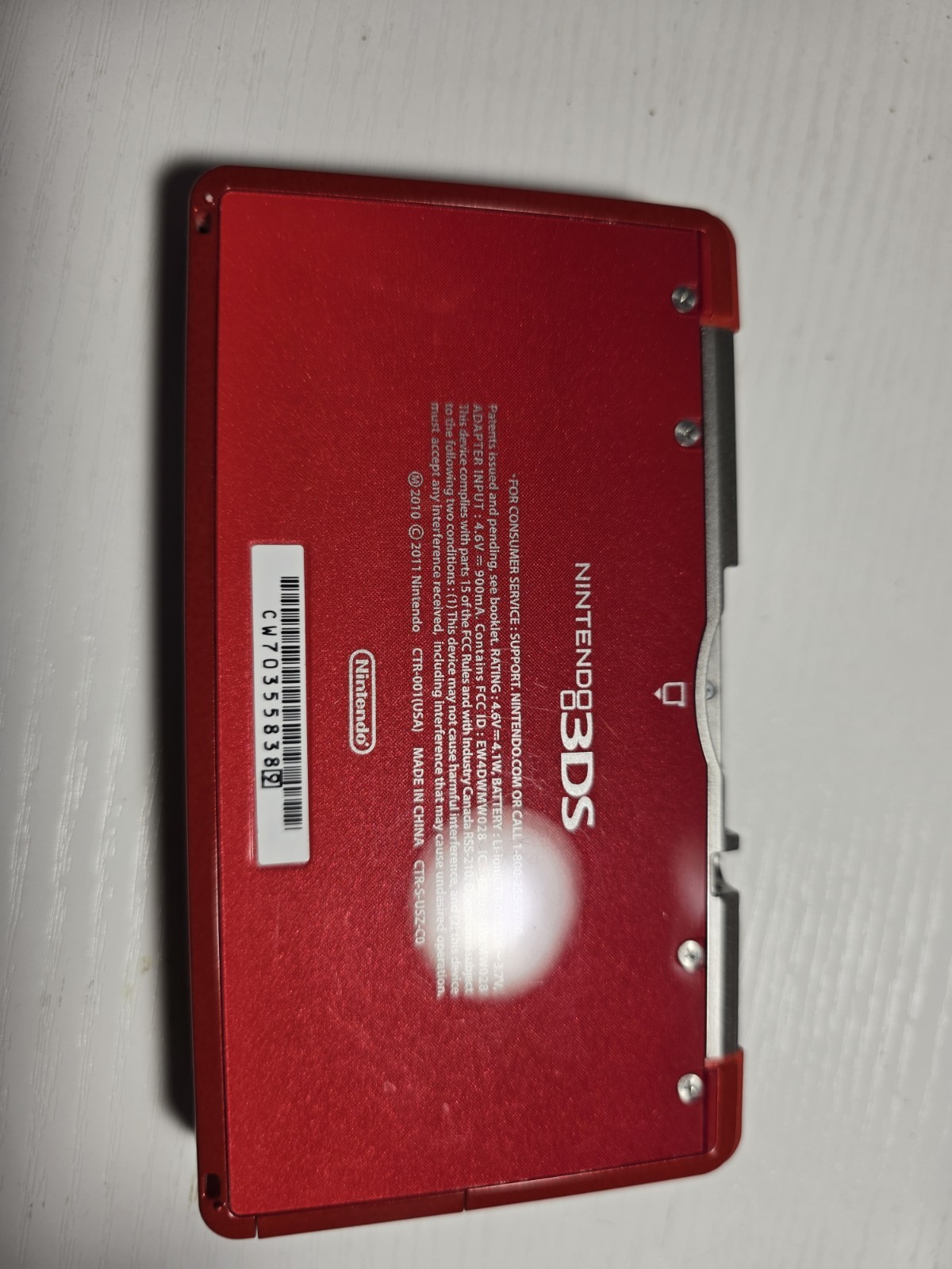 Nintendo 3DS Handheld System Flame Red Authentic, Tested Working no Stylus