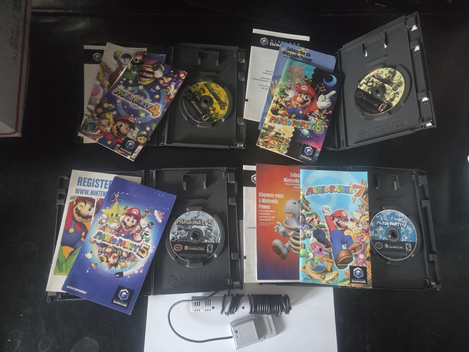 Nintendo Mario Party 4,5,6,7 With Microphone All Complete Cib
