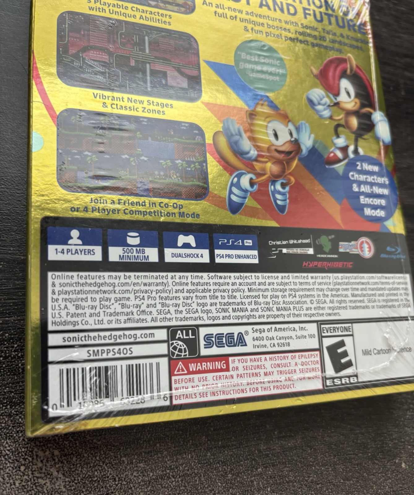 Sonic Mania Plus (Sony PlayStation 4) Brand New, Still Sealed – Seal Has Damage