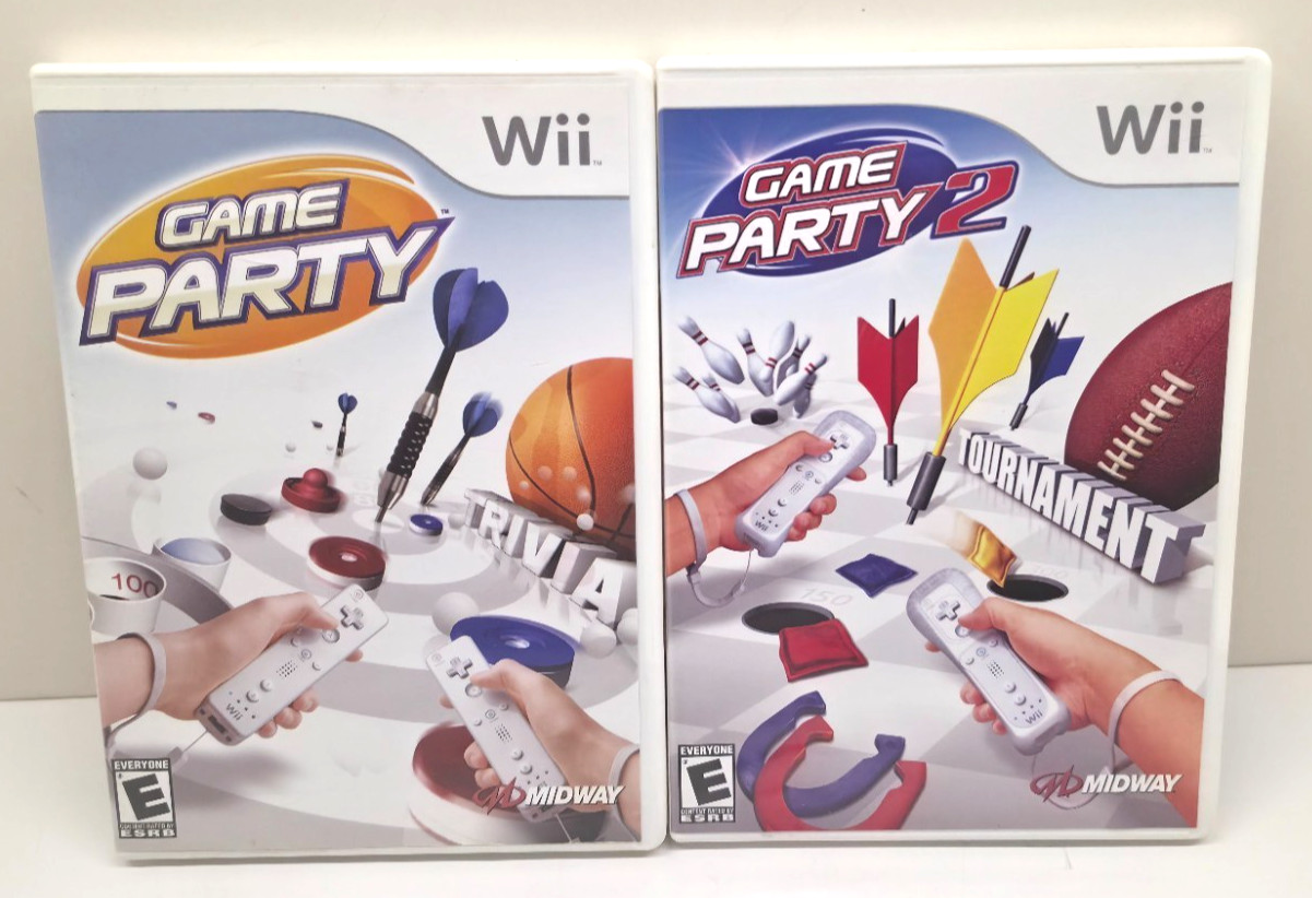 Game Party Lot (Nintendo Wii) Game Party 1 & 2 Complete with Manual VGC – Tested
