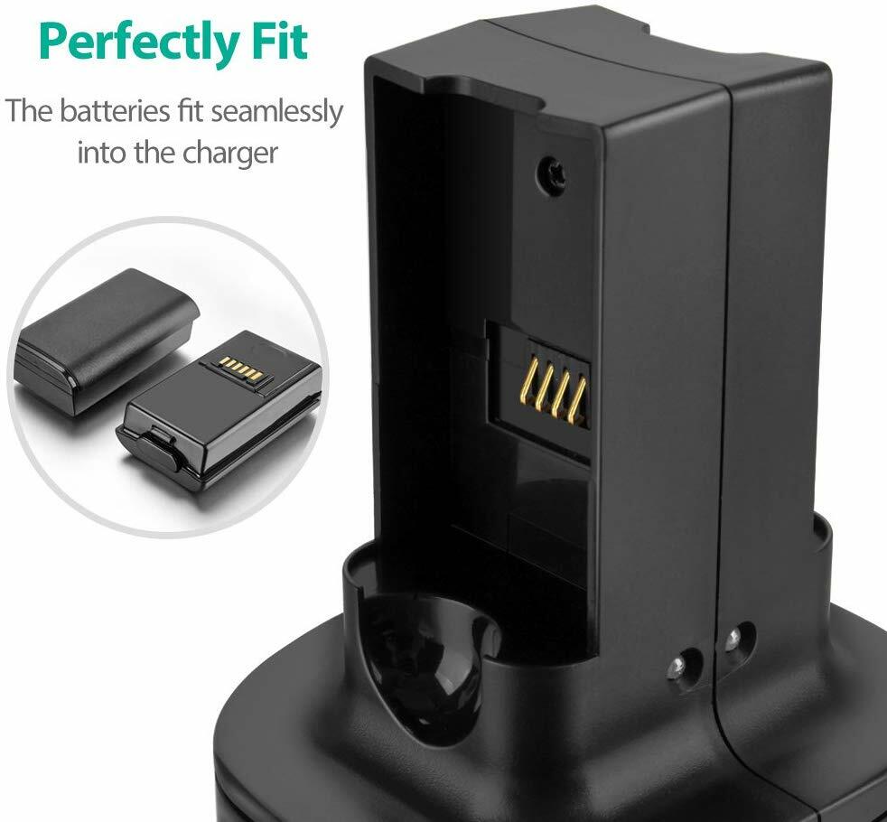For Xbox 360 Rechargeable Battery Pack & Dual Charging Station Dock Stand Base