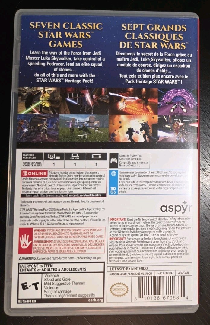 Star Wars Heritage Pack Nintendo Switch / Switch 2 KotOR 1 & 2 Republic Commando