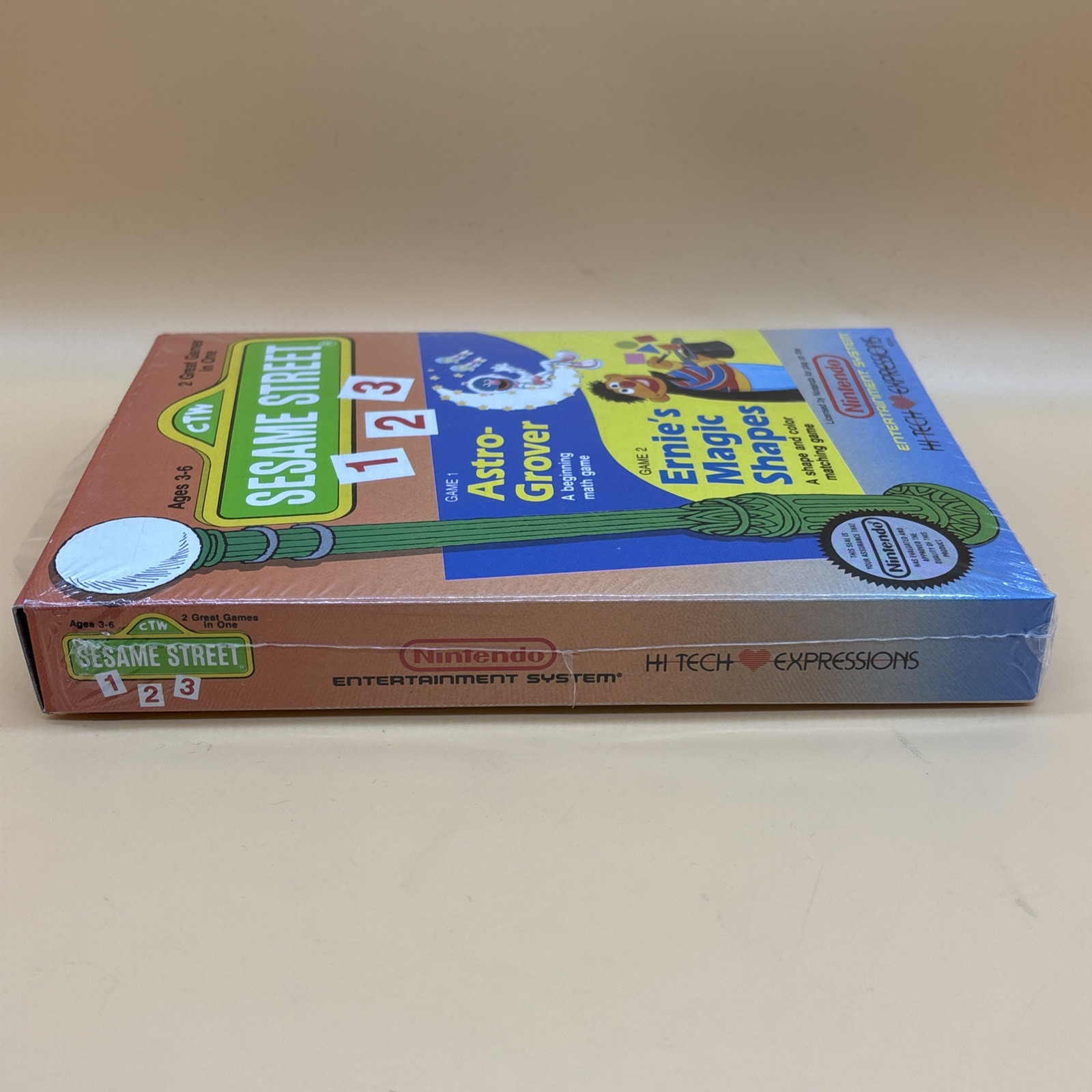 oval seal Sesame Street 123 complete in box nintendo nes game factory MINT