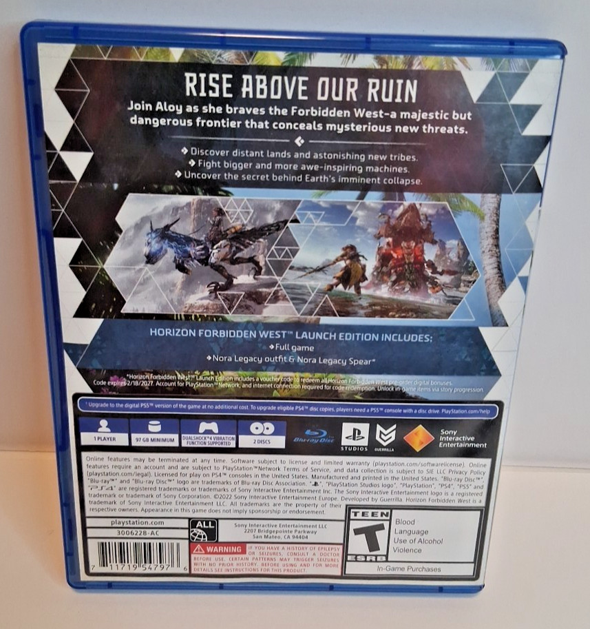 Horizon: Zero Dawn | Horizon: Forbidden West PlayStation 4 PS4 Game Lot