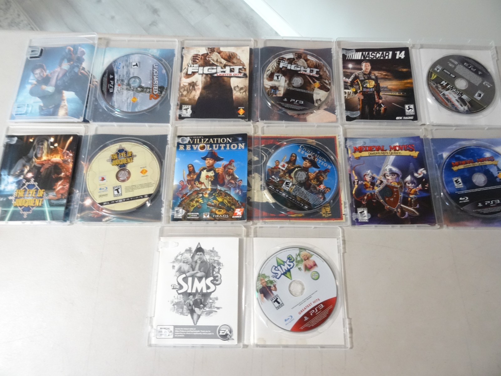 LOT OF 7 – SIMS Uncharted 2 NASCAR 14 THE FIGHT MEDIEVAL PlayStation 3 PS3 CIB