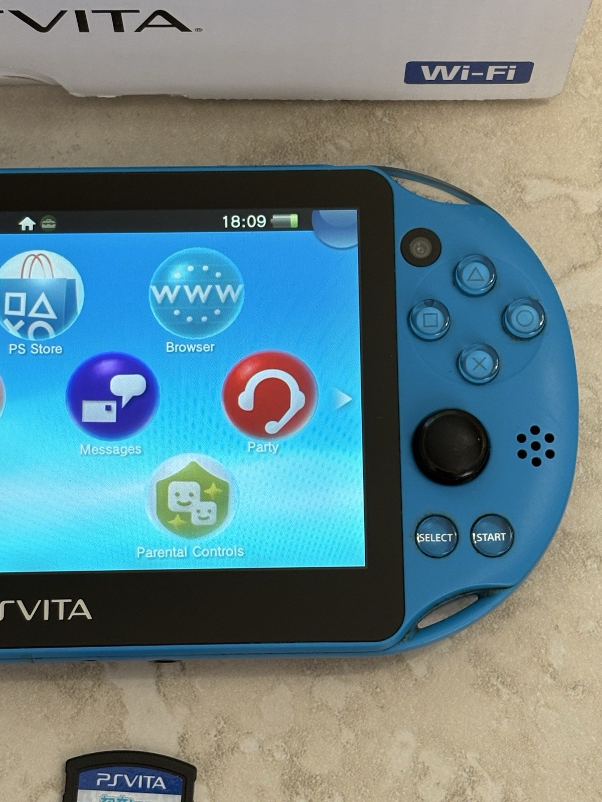 Sony PS Vita PCH-2000 Complete In Box – Aqua Blue 4GB Very Good Condition