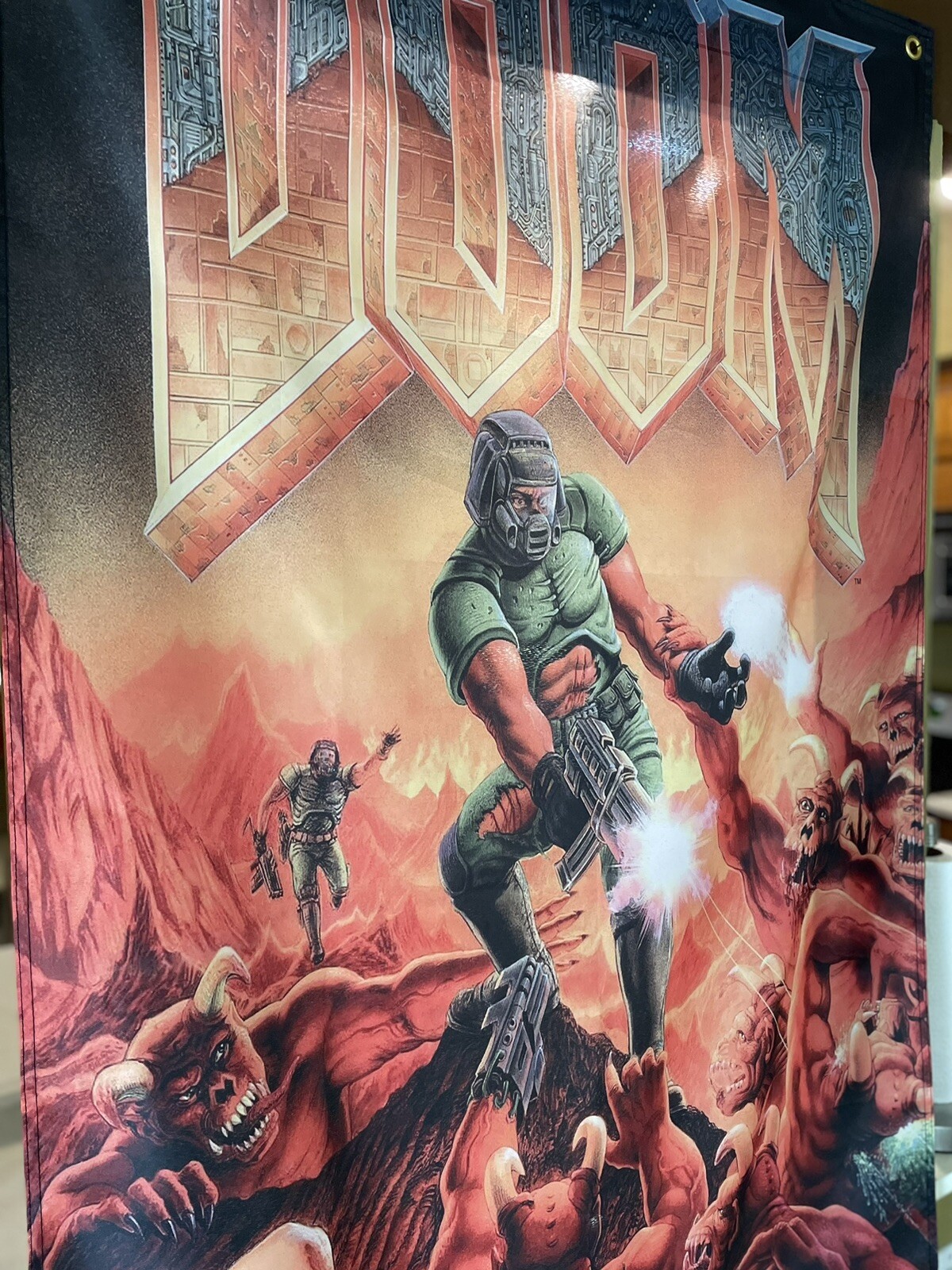 Doom 5ft Flag PC 1993 id Software Banner Poster