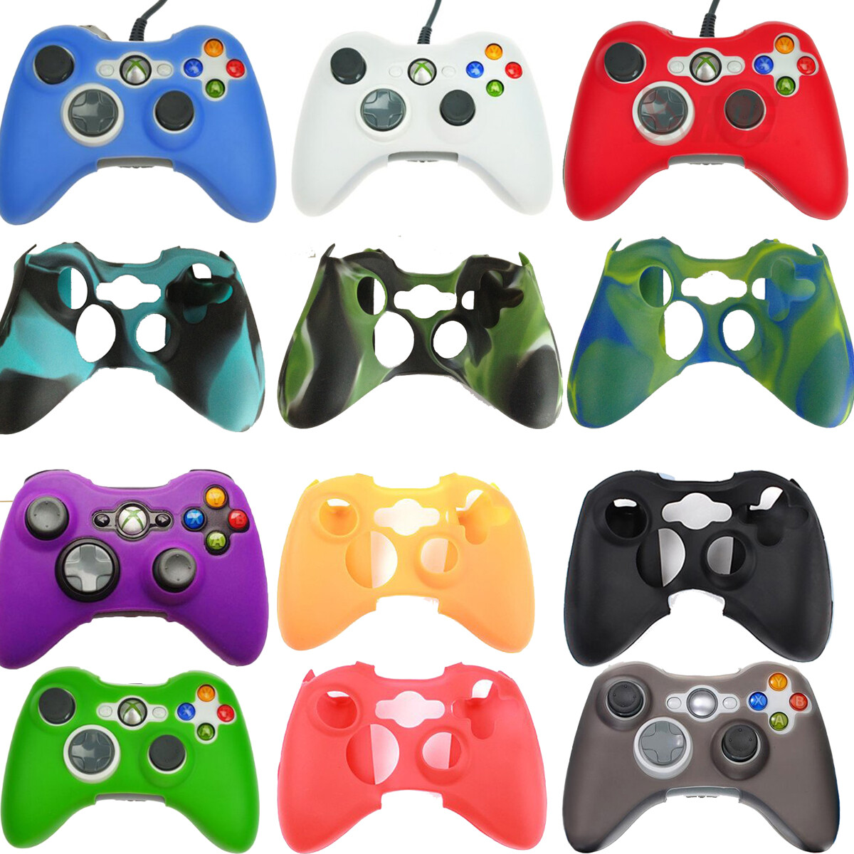 Silicone Gel Rubber Skin Protective for Microsoft Xbox 360 Controller Cover Case