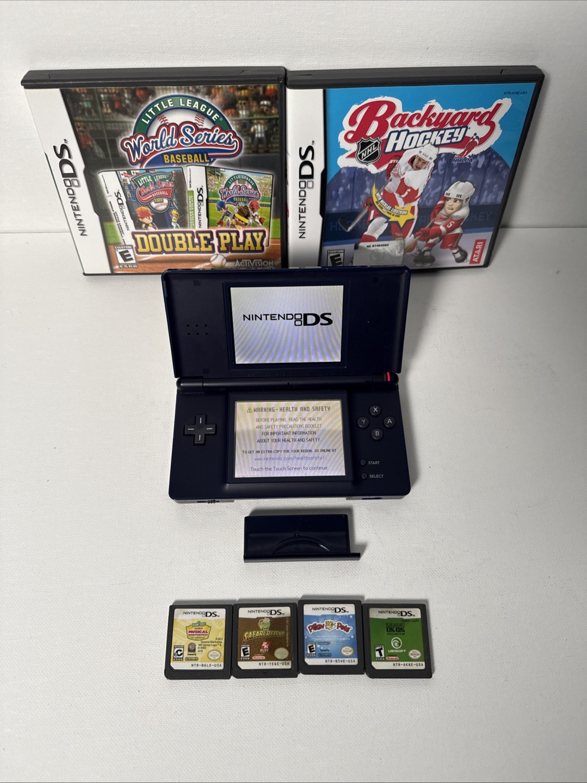 Nintendo DS Lite Console Bundle – Cobalt Blue – Tested Works – USG-001 Games