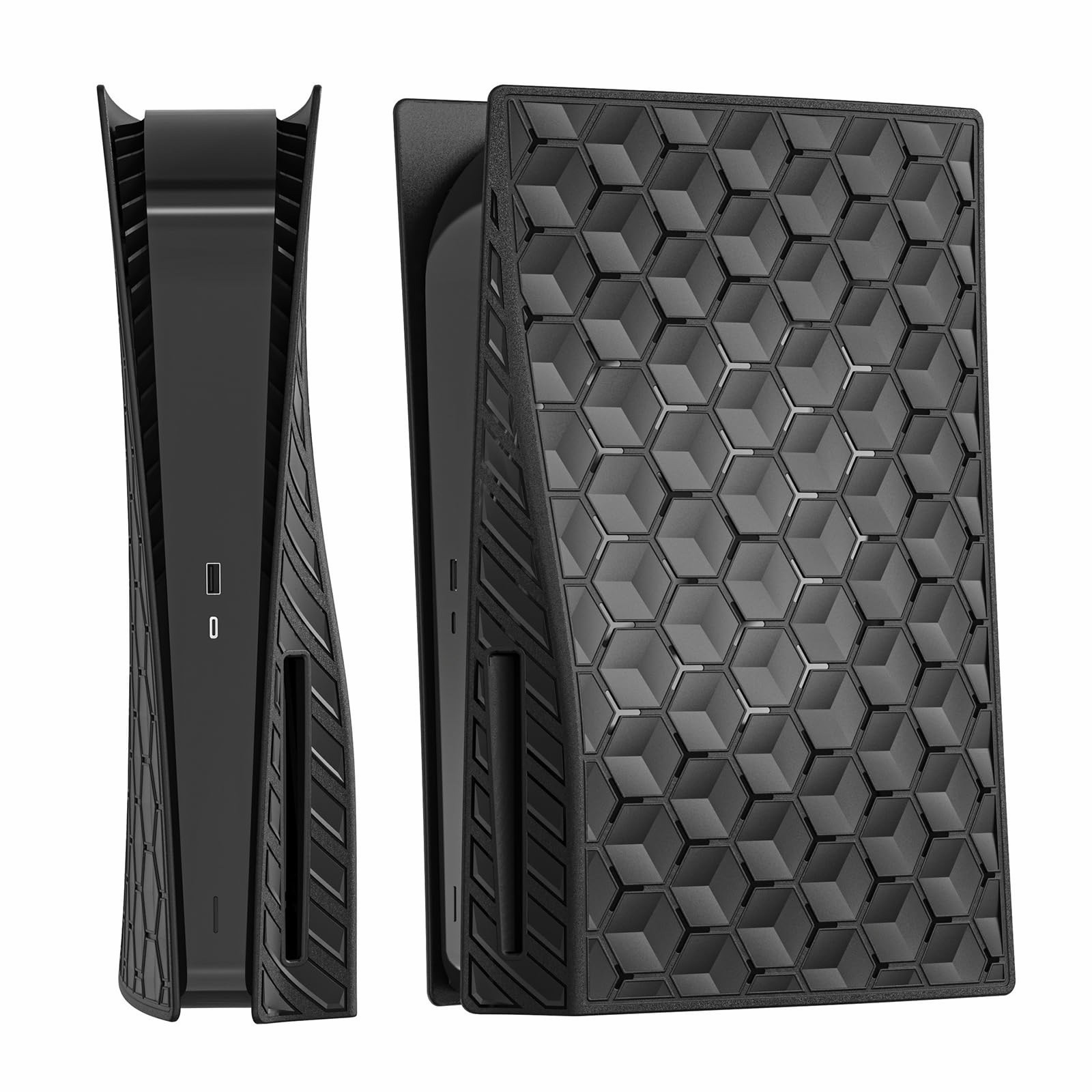 PS5 Disc Edition Black Faceplate Cover Shell Hard Case Anti Scratch Dustproof