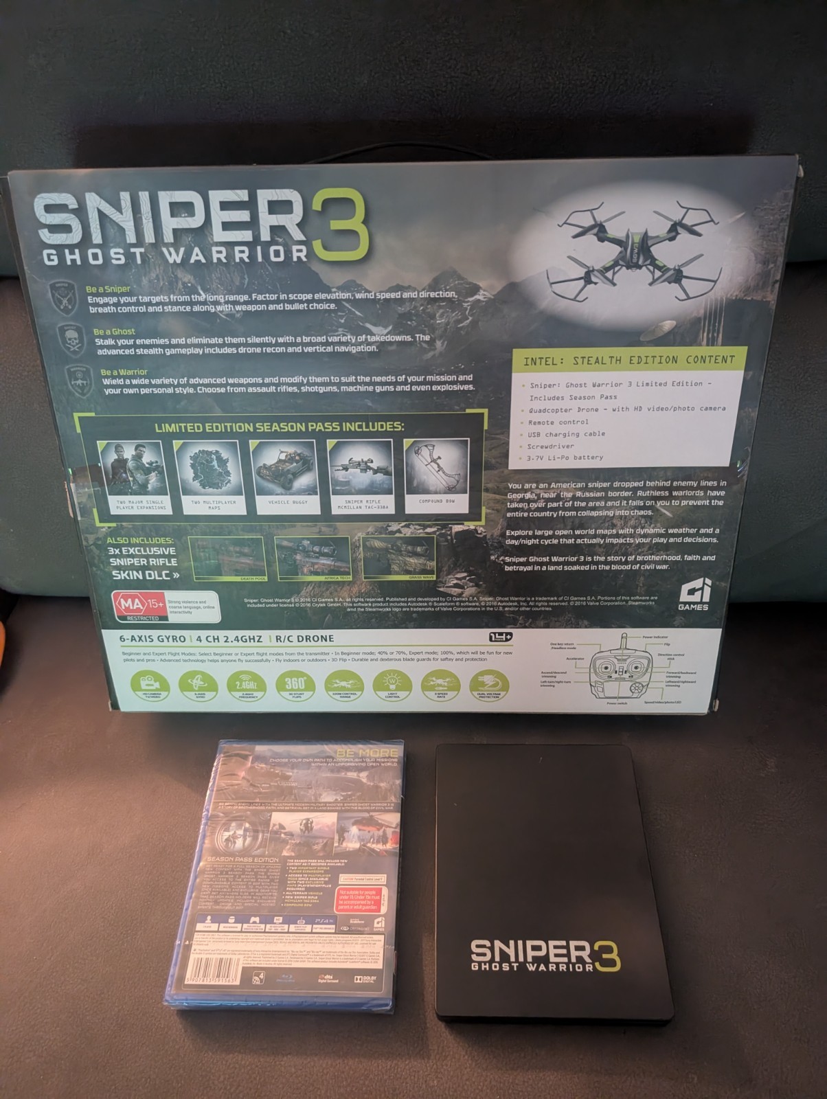 PS4 Sniper Ghost Warrior 3 Stealth Edition Complete Bonus Steelbook