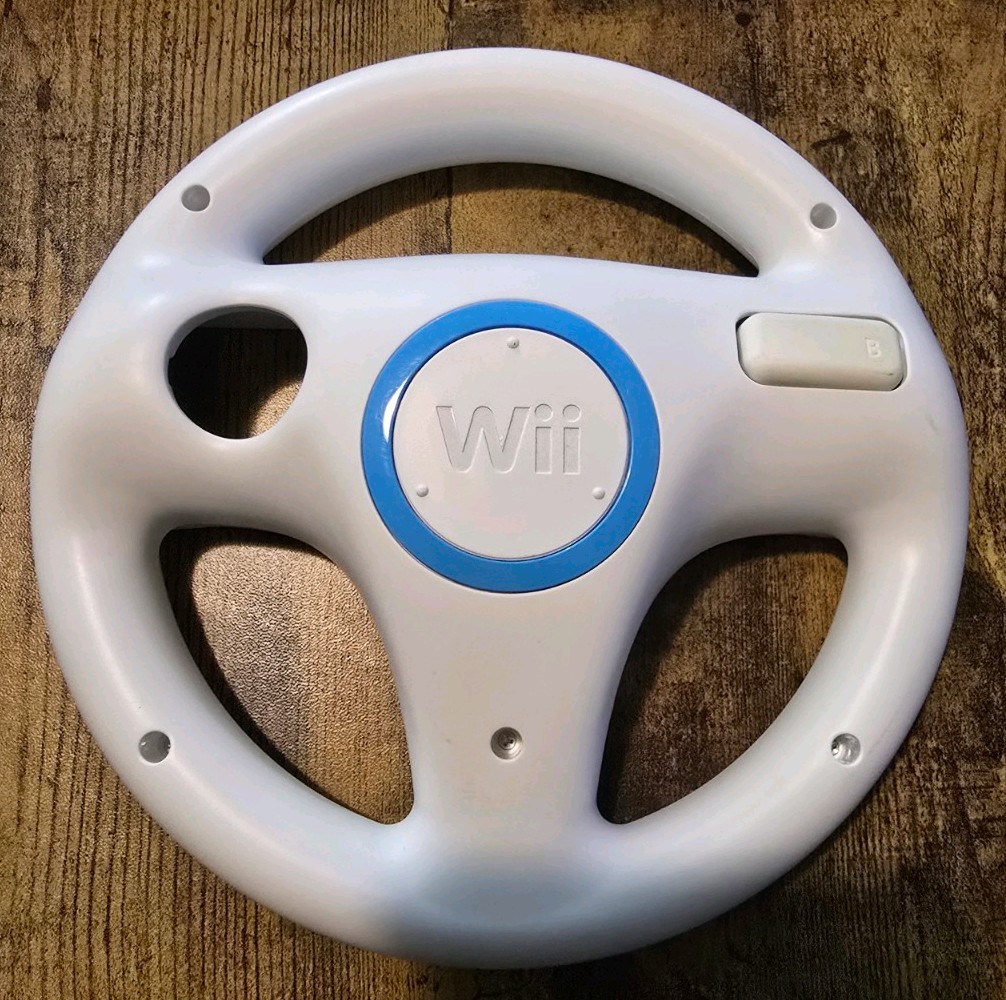 Nintendo Wii Mario Kart with Wheel and Super Mario Bros Game Complete Set
