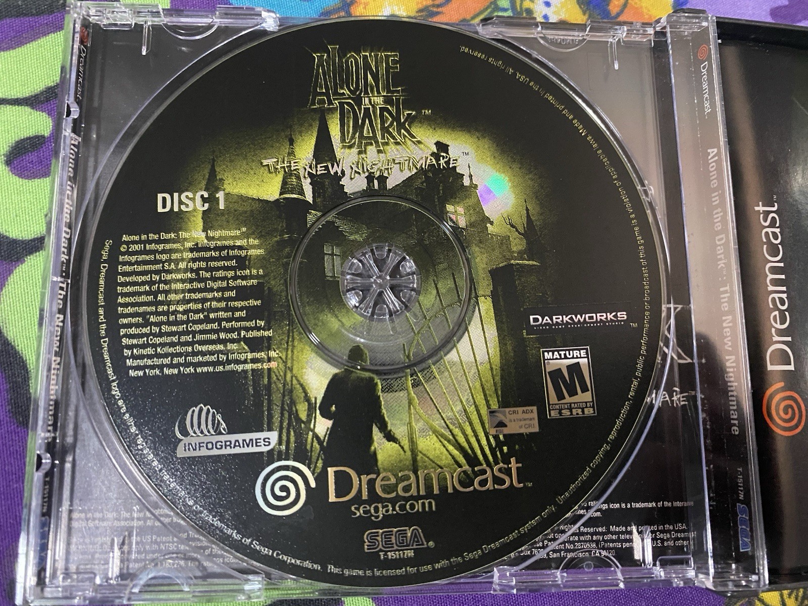 Alone in the Dark: The New Nightmare (Sega Dreamcast, 2001) w/Manual