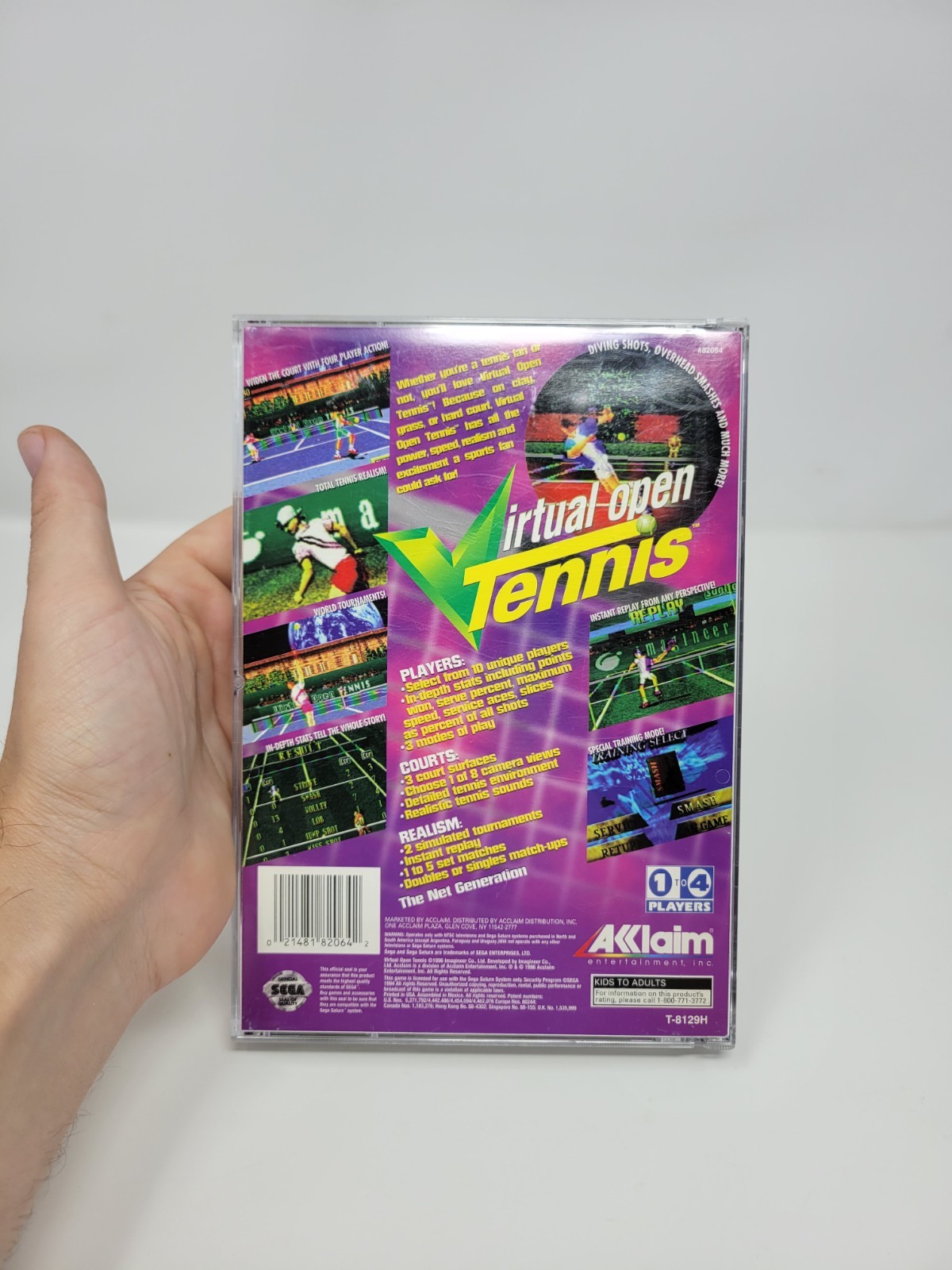 Virtual Open Tennis Video Game For Sega Saturn Complete CIB Tested Free US Ship
