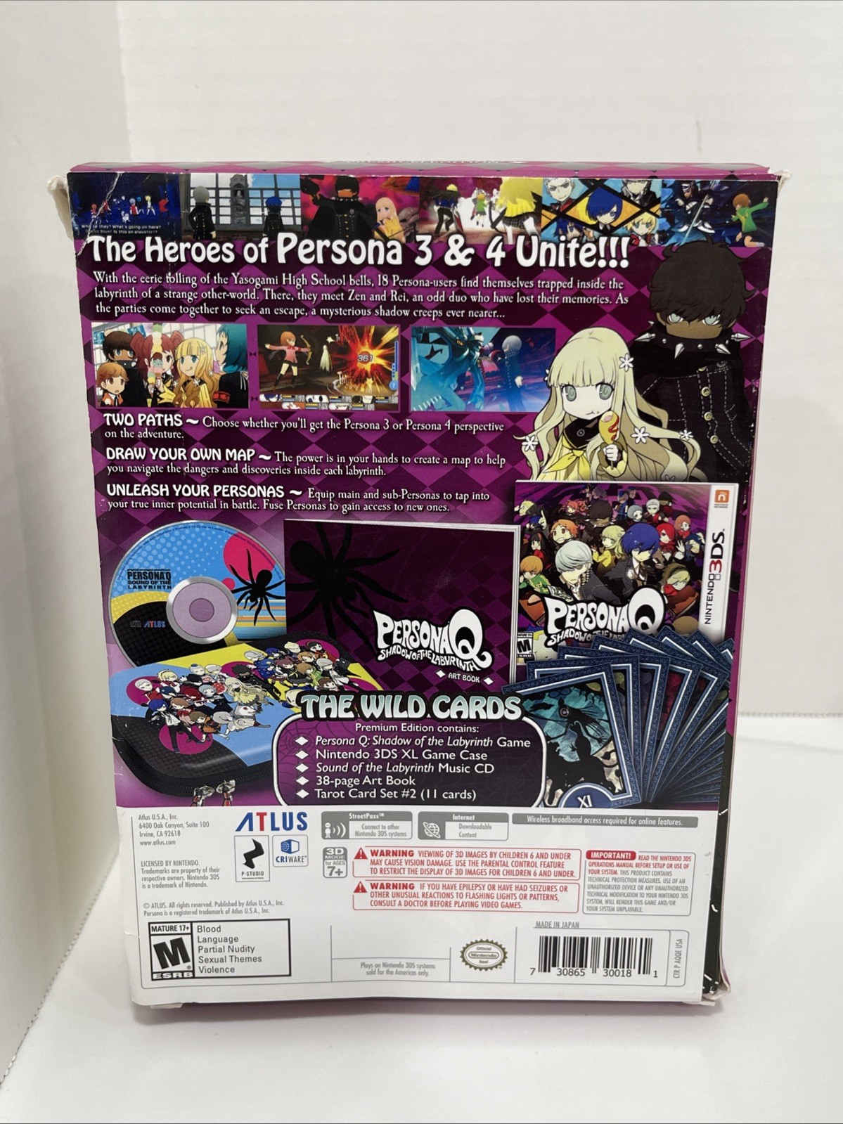 Persona Q Shadow of the Labyrinth Wild Cards Premium Edition 3DS Art Book Cards