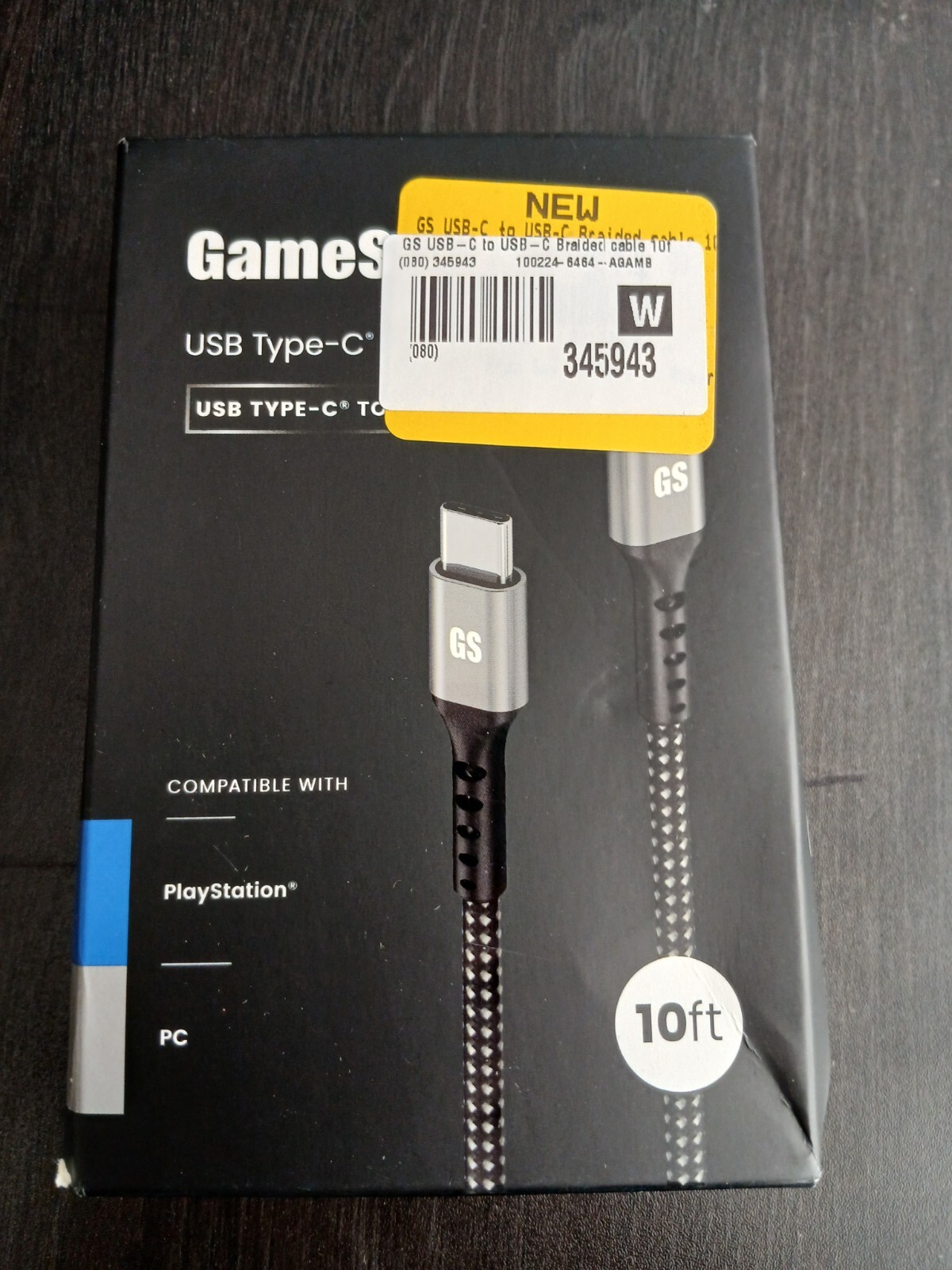 (QTY 1) GameStop Universal USB-C To USB-C 10ft Cable PS5 PS4 PC Compatible