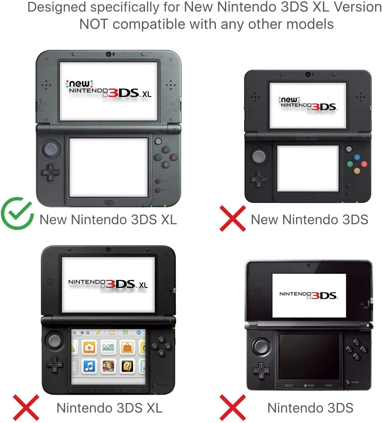 New 3DS XL Case Ultra Clear Crystal Transparent Hard Shell Protective Case Cover