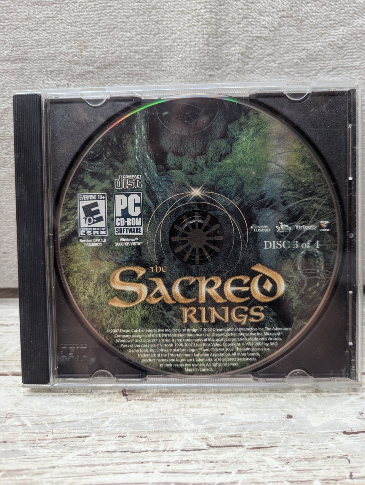 The Sacred Rings The Adventure Company E Everyone 10+ PC CD ROM 2007 Disc Only