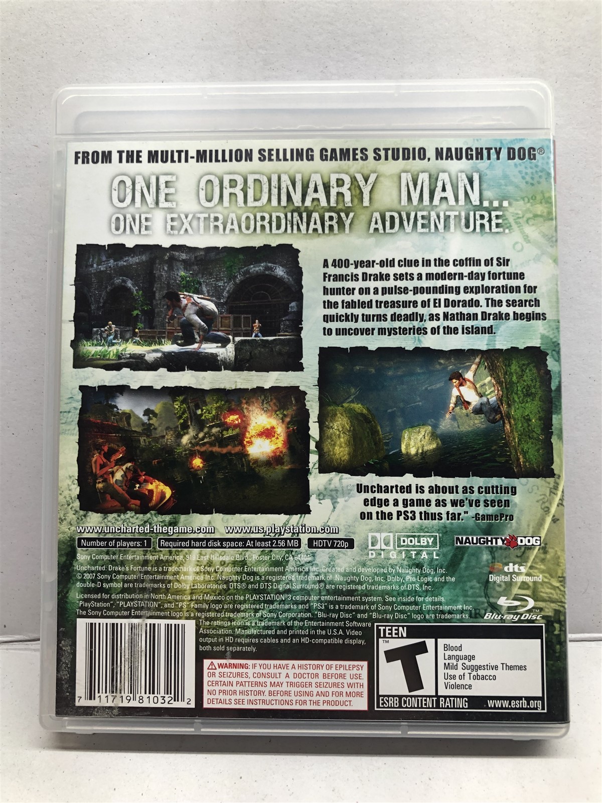Uncharted: Drake’s Fortune (PlayStation 3, 2007) Clean Tested Working Free Ship
