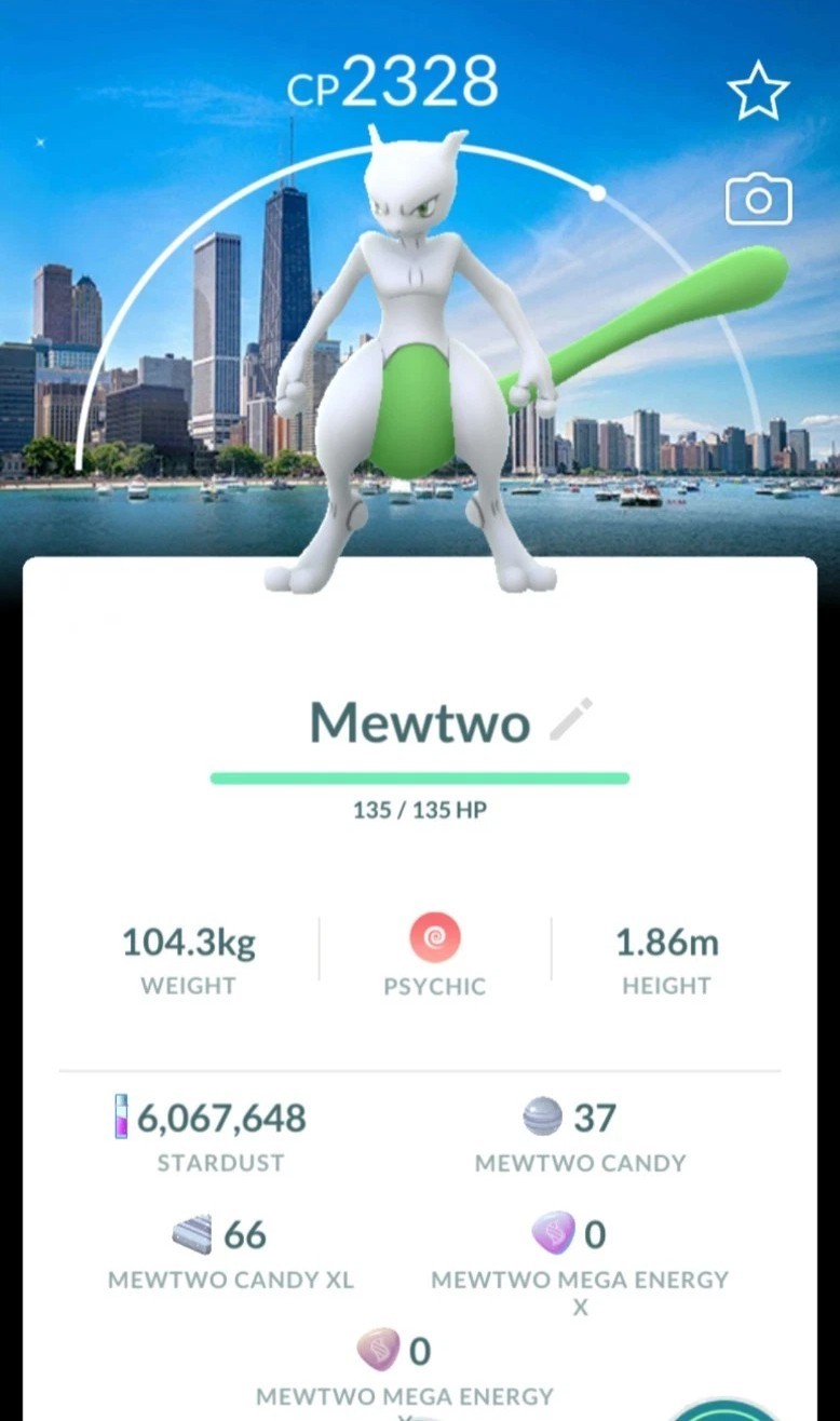 Pokémon Shiny Mewtwo LV50 3 Move Chicago background Go Fest 2026 – Trade