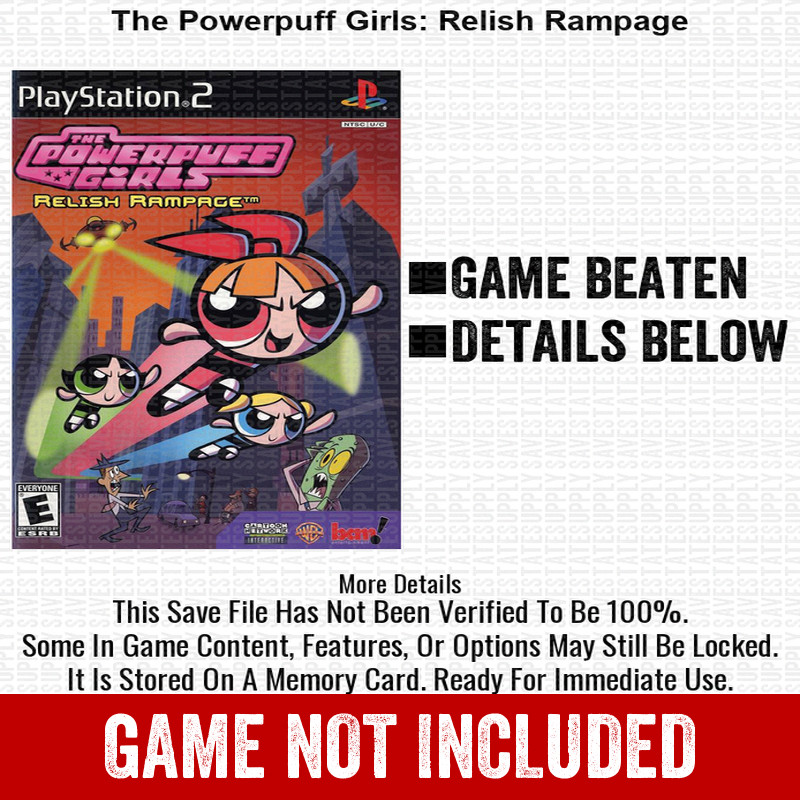 The Powerpuff Girls Relish Rampage 100% PS2 Memory Card All CHEATS ITEMS