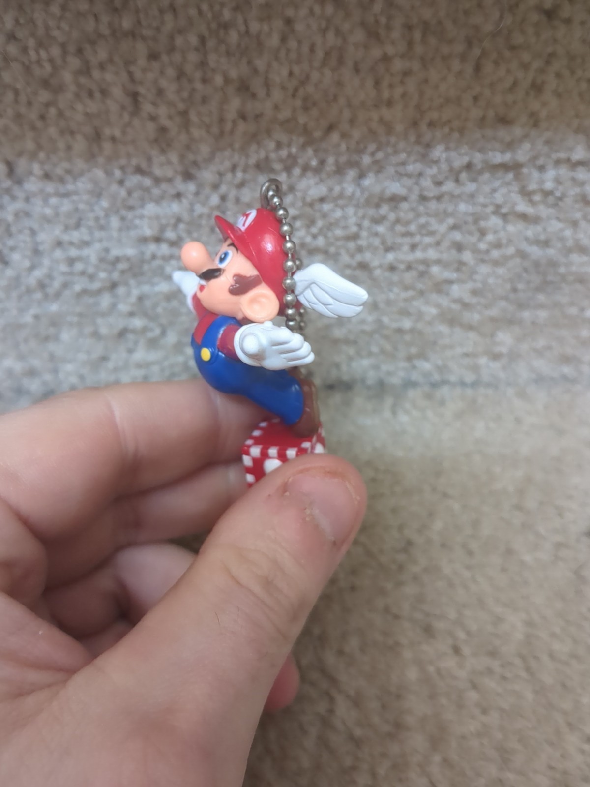 SUPER MARIO 64 Flying Mario Pencil Topper Figure Keychain Rare N64 Japan Prize