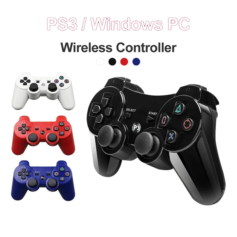 For PS3 Wireless Bluetooth Game Controller With Dual Vibration Six Axis Support
