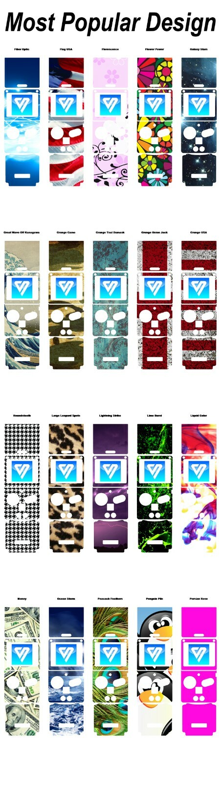 Choose Any 1 Vinyl Decal/Skin Design for GameBoy Advance SP – Buy 1 Get 1 Free!