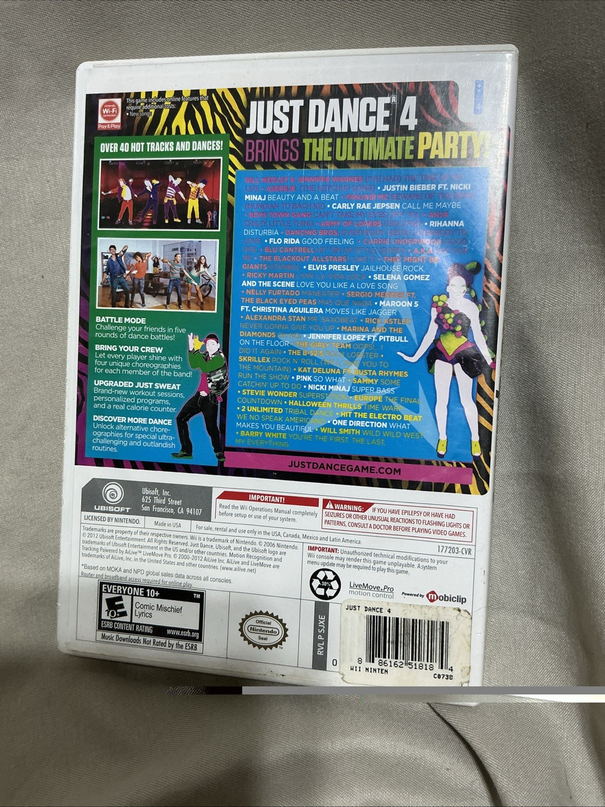 Just Dance 4 (Nintendo Wii, 2012)