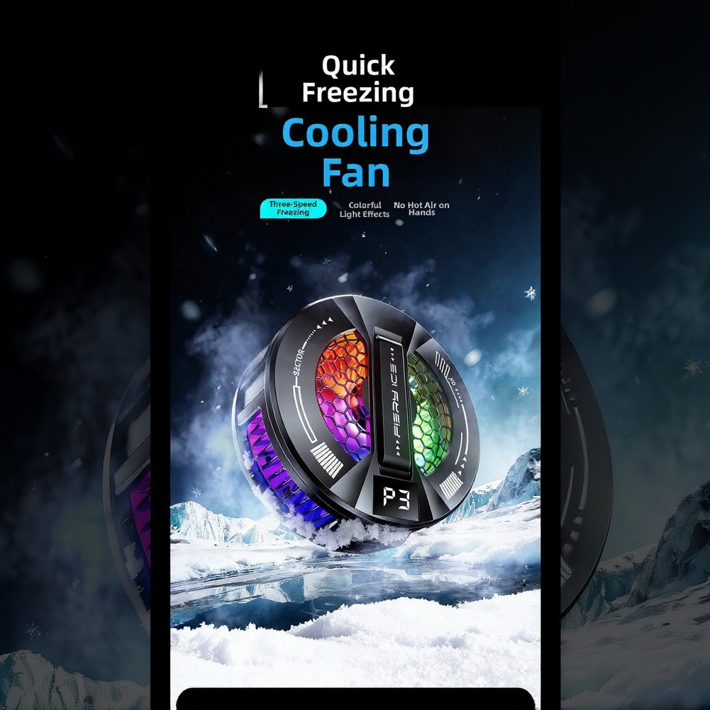 Magnetic Phone Cooler 60g Portable with Smart Temp Adjustment and RGB Effects