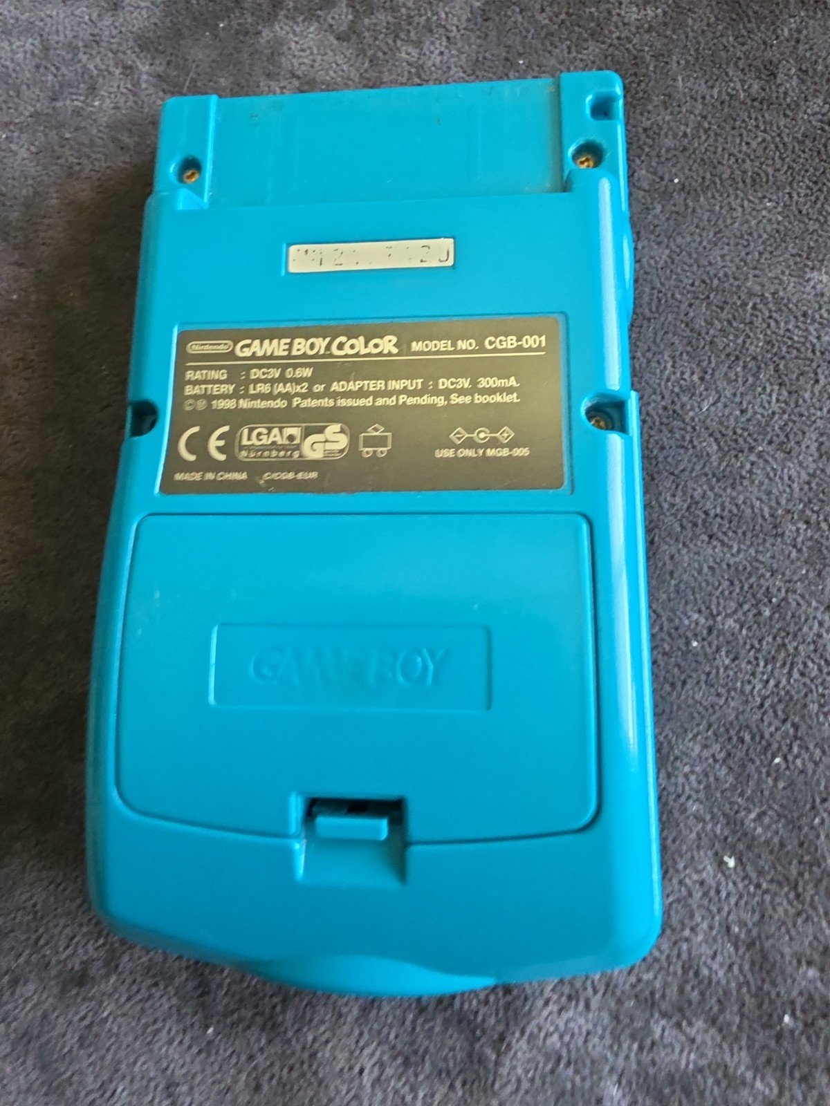 Gameboy Color Console Teal Nintendo GBC Tested Works CGB-001 Excellent