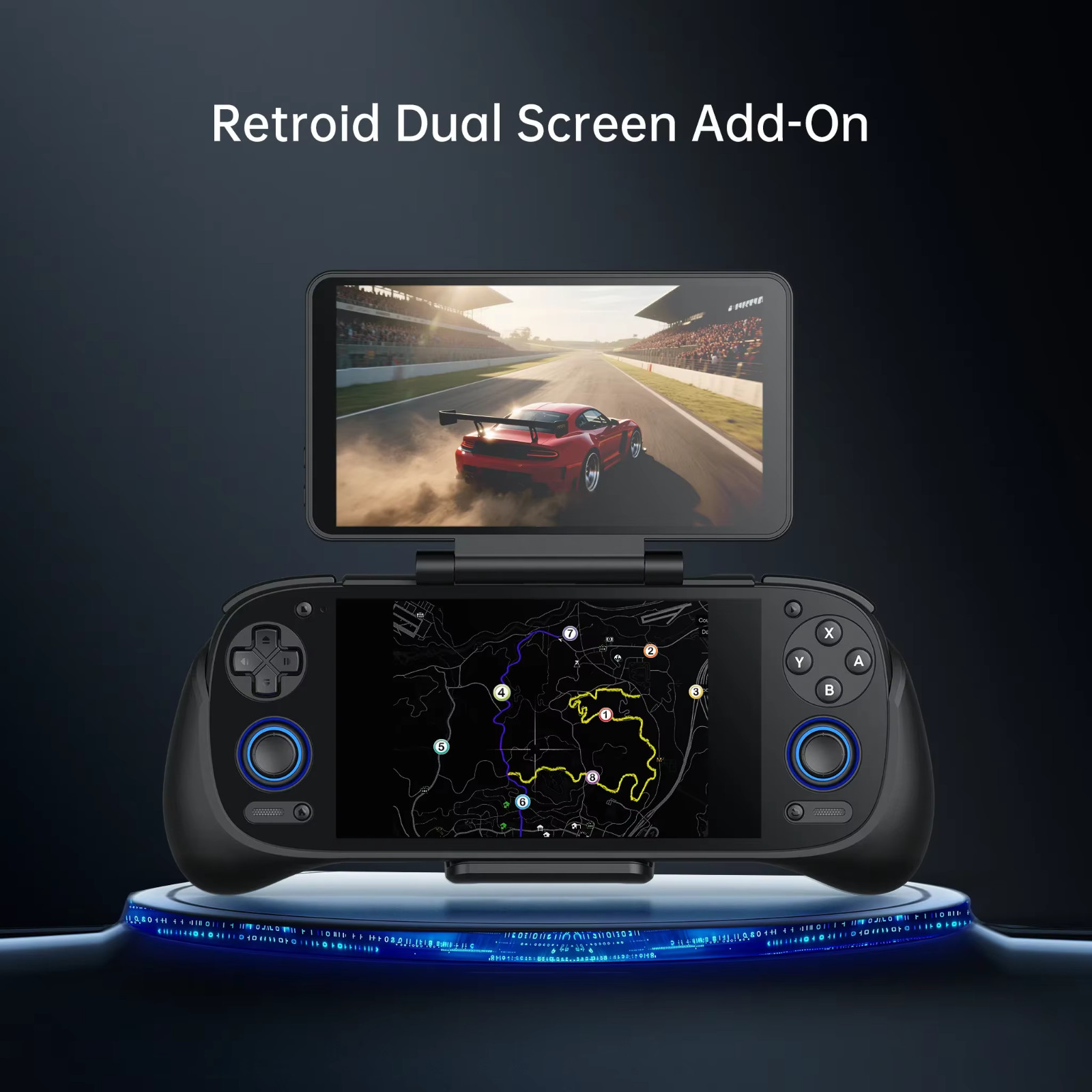 Dual Screen Add-on 5.5″ OLED Back Clip for Retroid Pocket 5 RP5/RPmini V2/RP4 Pr