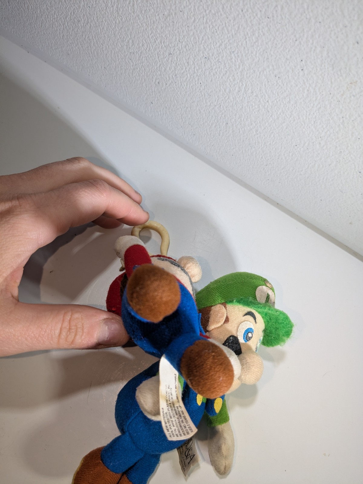 Toysite Mario Plush Keychain + Luigi BD&A Plush Both Issues Stains Dirty Wear
