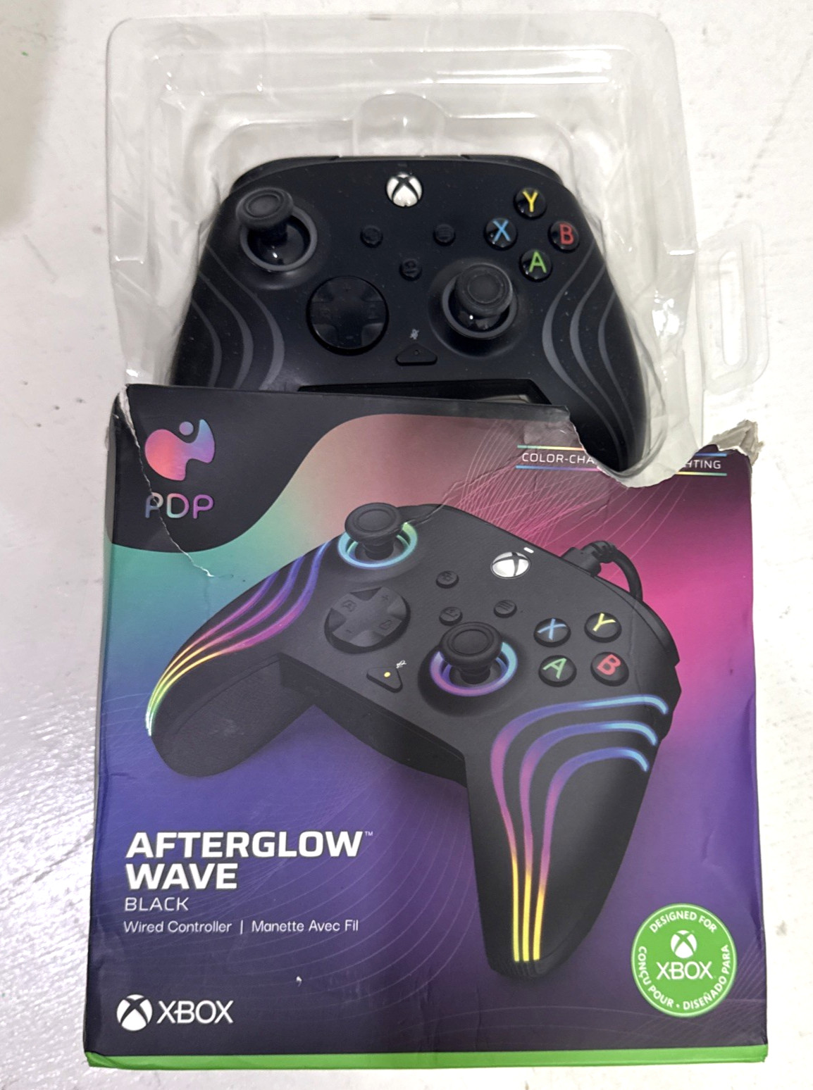 PDP Gaming Afterglow Wave Enhanced Wired Controller Xbox Series X|S Wave Black