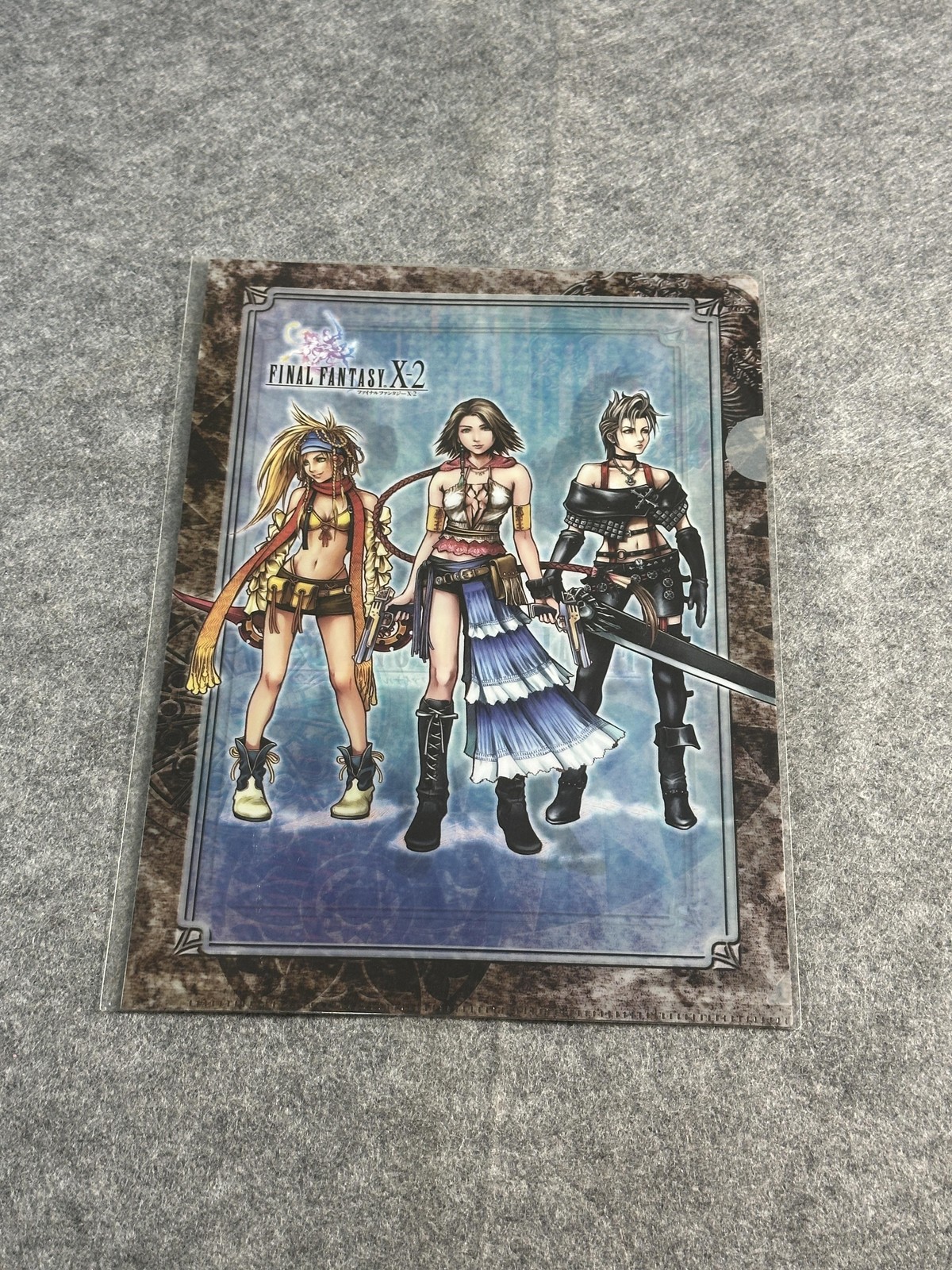 Vintage Final Fantasy X-2 Clear File Folder Yuna Rikku Paine Square Enix Glossy