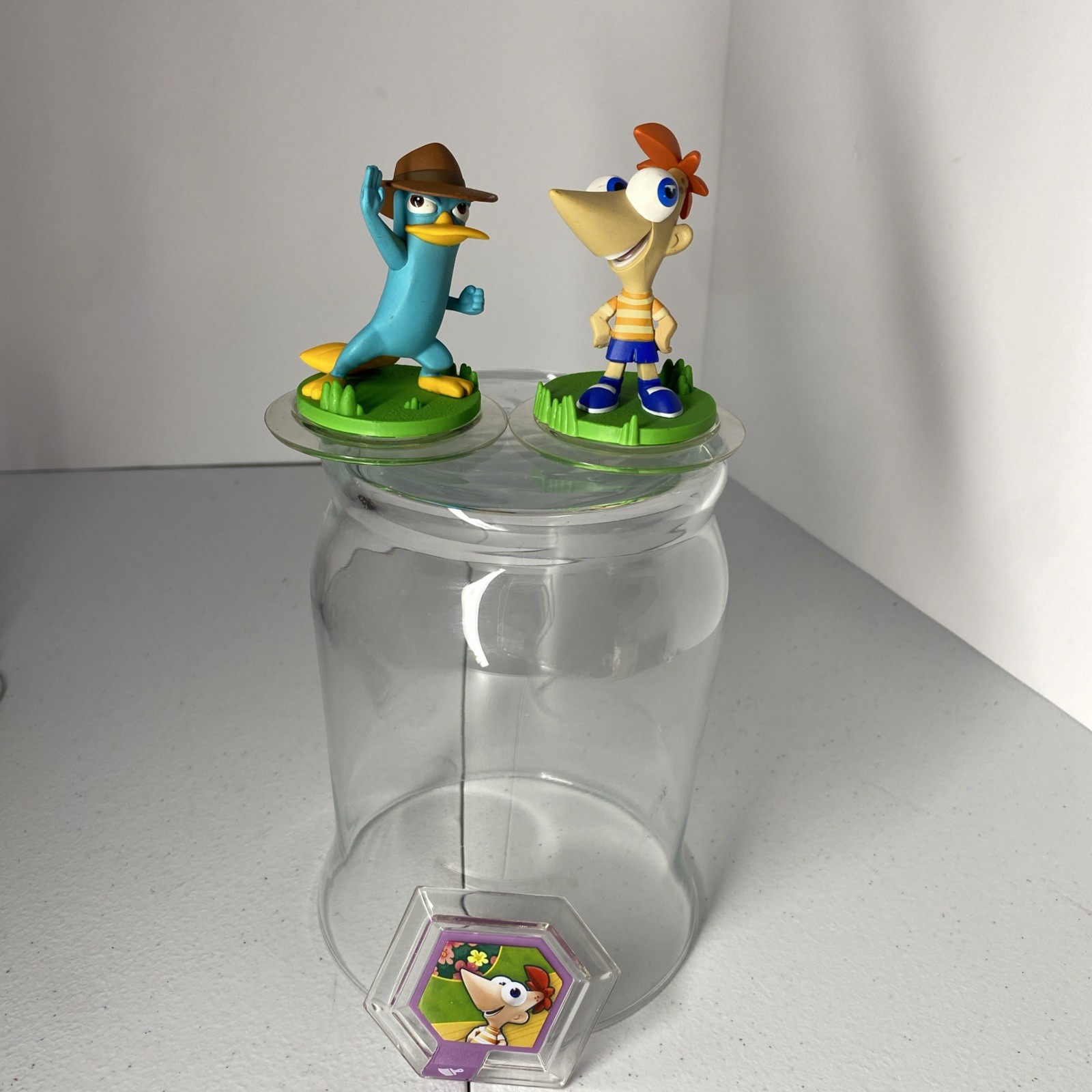 Disney Infinity Phineas & Ferb Phineas & Agent P Perry Power Disc Figure Lot 1.0
