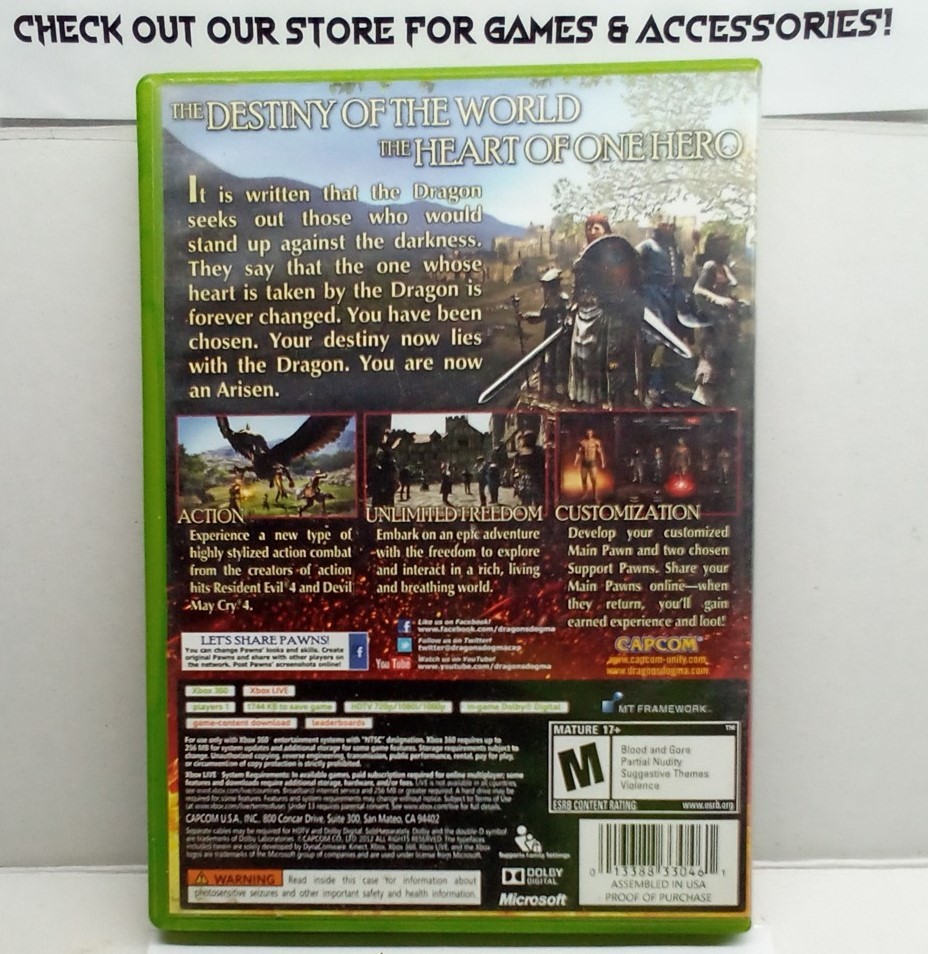 Dragon’s Dogma (Xbox 360, 2012) Complete Tested Working – Free Ship