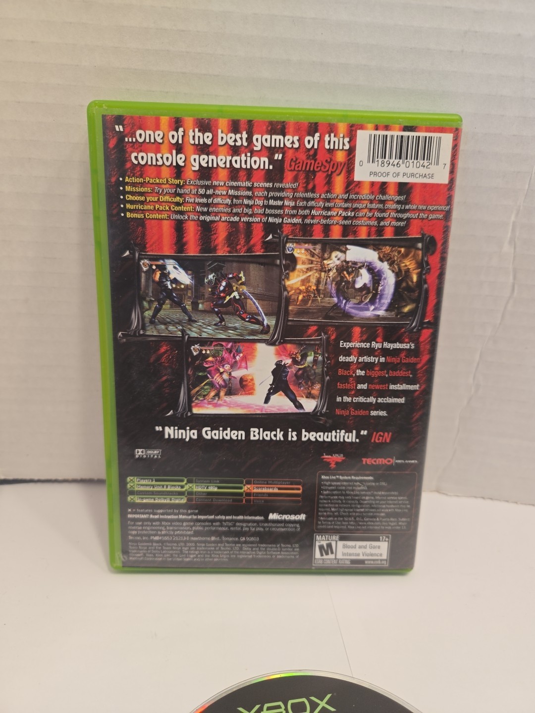 Ninja Gaiden Black for Xbox Original – “Only On Xbox” Game