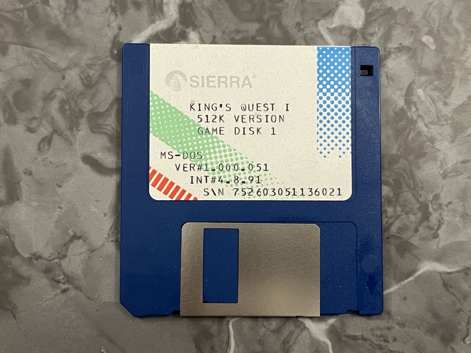 Sierra King’s Quest I 512K Version MS-DOS Floppy Disks 1-3 1991 Adventure Game