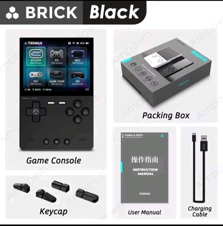 TrimUI Brick Black Open Source Handheld Game Console