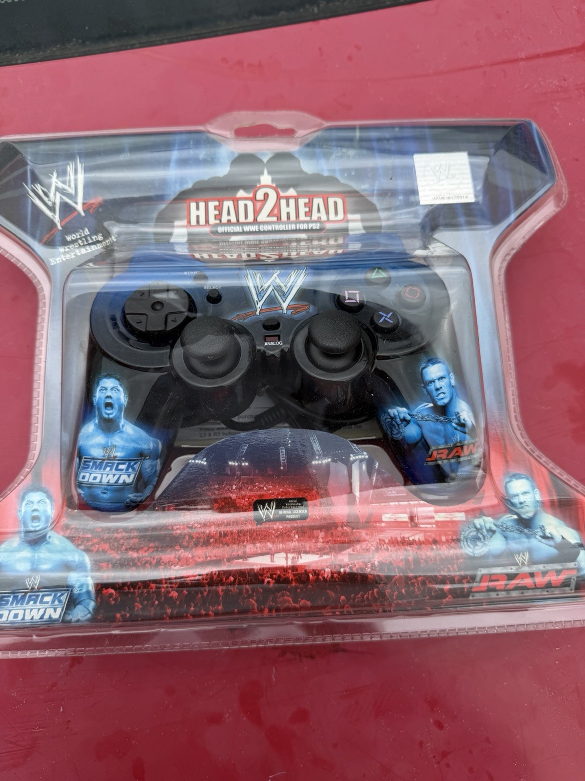 WWE Head 2 Head PS2 Wired Controller Dual Shock Black 2m Cable