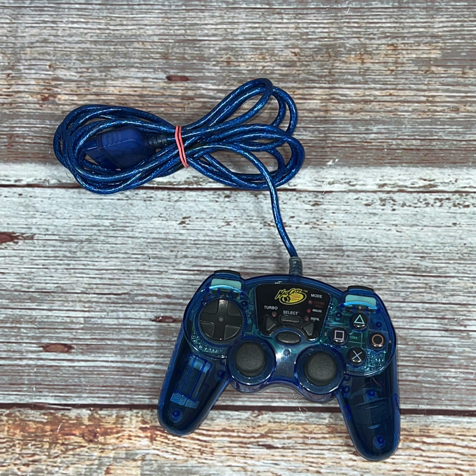 MadCatz Clear Blue Dual Force PS2 Playstation 2 PS1 Wired Controller