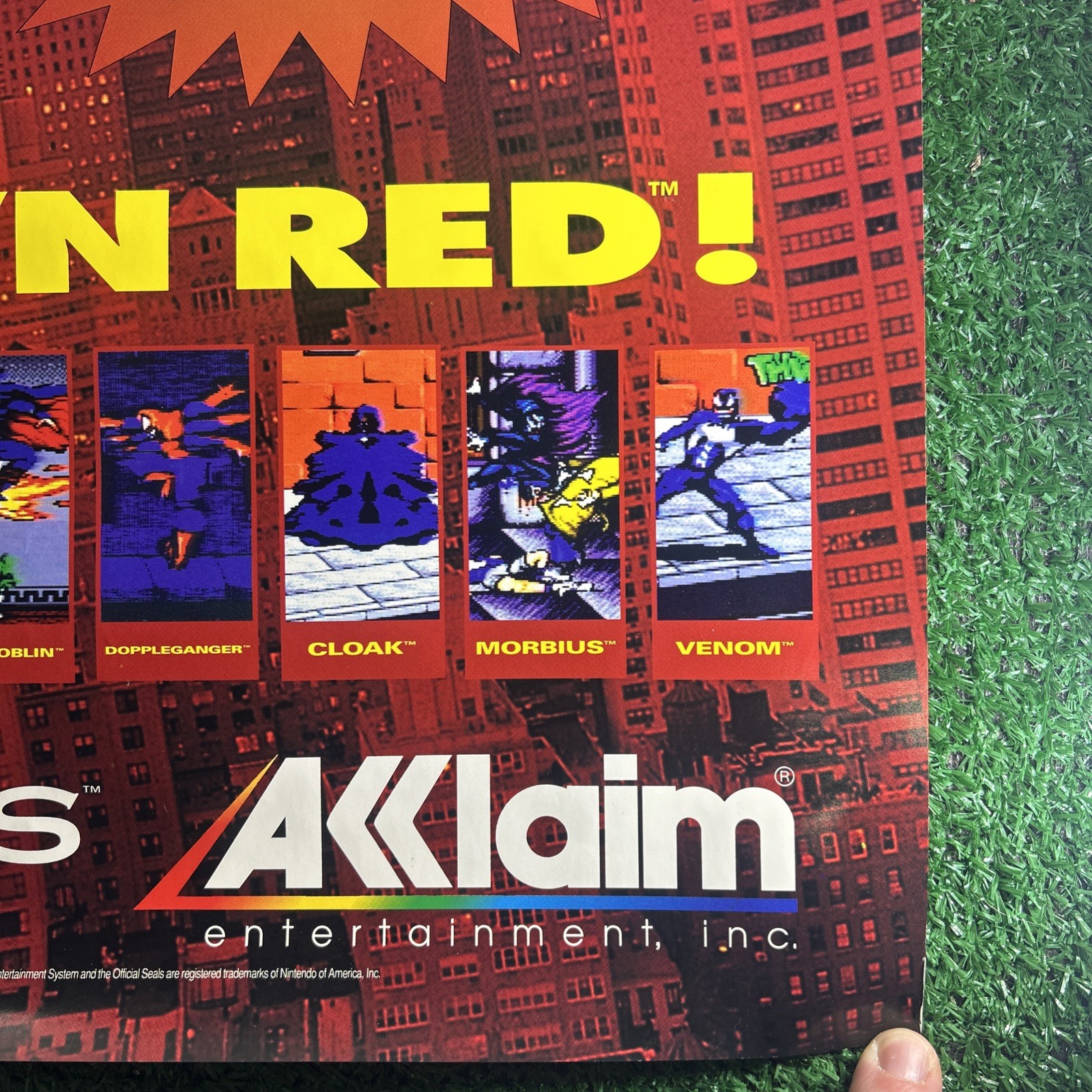 Spiderman Maximum Carnage 1994 Nintendo SNES Sega Store Promo Poster 22×28” RARE